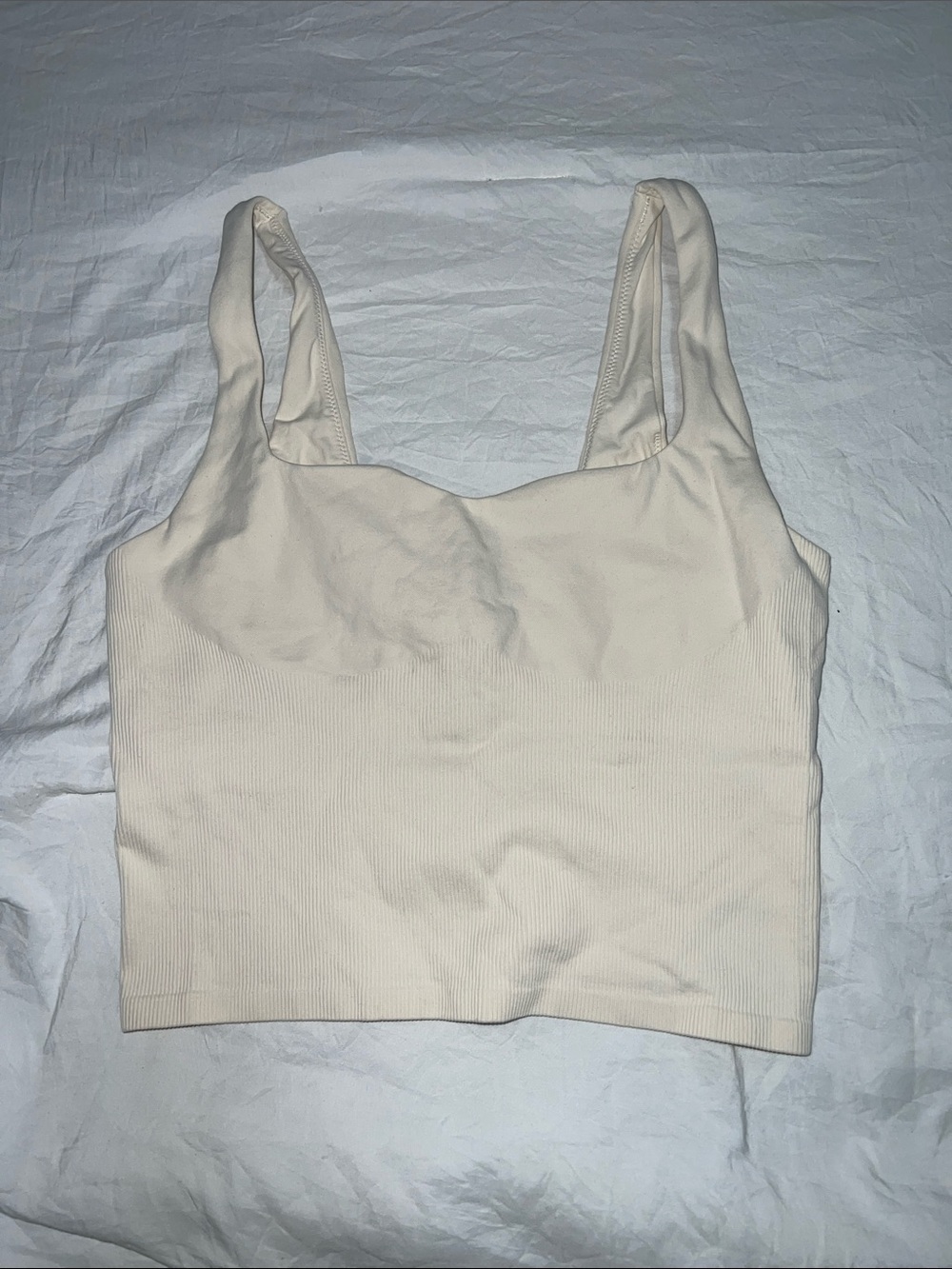 PINK Victoria's Secret Ribbed Tank Top in Cream